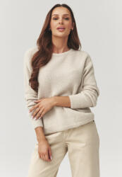 Makadamia Puha női pulóver kerek nyakkal C40 | bézs