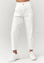 MAKADAMIA Magas derekú kordbársony nadrág C33 | ekrü