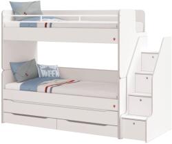 Cilek Pat etajat pentru copii Studio White, cu spatiu de depozitare , 90x200 cm (20.77.1422.00/20.77.1421.00)