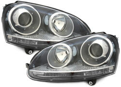 KITT Lightning Első lámpák DEPO VW Golf V 5 (2003-2009) Jetta (2003-2009) GTI Look fekete (SWV06DB)