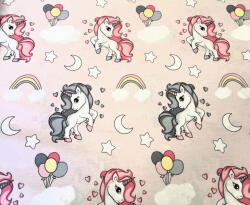  240 cm széles pamutvászon textil - unikornis mintás