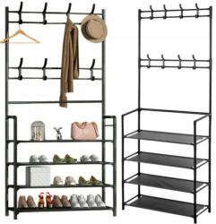  Ruhaakasztó Cipő Állvány Fém Fekete Akasztók Polcok Loft Ruhatár (WIESZAK NA UBRANIA BUTY STOJAK METALOWY)