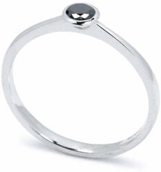 White & Black Fekete gyémánt eljegyzési gyűrű - 3, 0mm - fehérarany (AU14257)