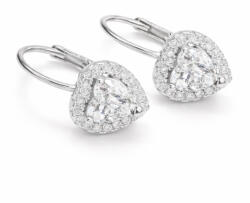 Kristályos Szívecske KRISTÁLYOS SZÍVECSKE ezüst fülbevaló - 15 mm - fehér (4 éves kortól 12 éves korig) (2026011403)