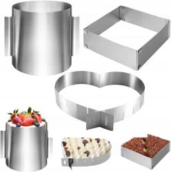  Állítható tortaforma kör négyzet szív 20cm tortatartó beosztással 3 (BB1197)