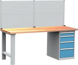  DPS_203 ipari munkapad fiókkal (2000 mm, szerszámtartó fallal)