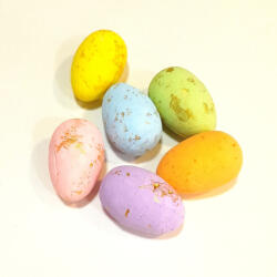  Pasztell szinű polisztirol tojások, vegyes szinben, 6db/cs. Mérete: 2x3 cm