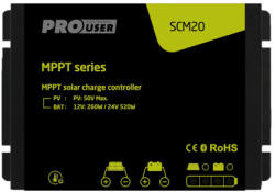 Pro-User SCM20 MPPT solar töltésvezérlő 20 A (18284)