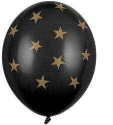  Csillag Mintás Lufi 30 cm, Pasztell Fekete, 6 db - Dekorációhoz (SB14P-257-010-6)