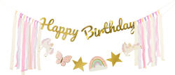 Banner Happy Birthday Unicorns, 230x17.5 cm, mix (GRL120)