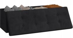 Woltu Szabadon álló kárpitozott puff 37, 5 x 110 x 38 cm Fekete Woltu (HS2403002)