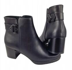 Sergio Leone Női bőr bokacsizma blokk sarkú Sergio Leone BT25914-S fekete 37- méret (BT 25914-S)