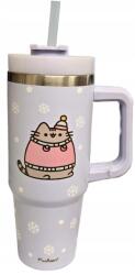 MPM Pusheen The Cat Thermo bögre szívószállal 900 ml Kék 612 (5903151078612)