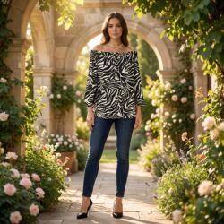 Ie traditionala Bluza stilizata cu motive animal print Bella