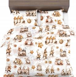 Sense Antiallergén ágyneműhuzat garnitúra 140x220 1x70x80 cm Természetes pamut Manó karácsonyi mintával (Święta)