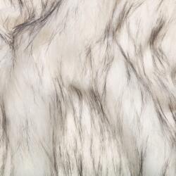  műszőrme hosszú szőrrel, törtfehér színben, fekete szőrrel (8595-59606)