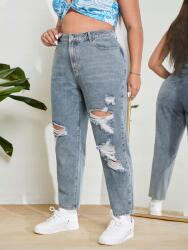 Shein KC27105 Shein Magas Derekú Mom Farmer Nadrág (51) 46