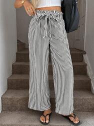 Shein WC23311 Shein Paperbag Csíkos Anyagú Nadrág Magas Derekú (51) M