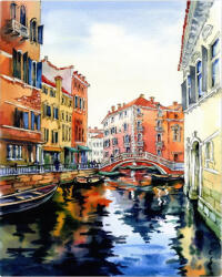 Figured Art Set pictura pe numere, cu sasiu, Acuarela din Venetia, 40x50 cm (FA10076-Y)