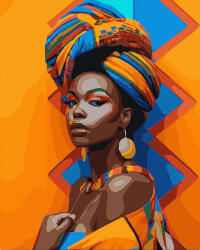 Figured Art Set pictura pe numere, cu sasiu, Fata din Africa, 40x50 cm (FA10276-Y)