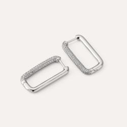 Giorre Fülbevaló Hosszú Téglalap Alakú Cirkónia Ezüst 925 Platina Bevonattal Giorre