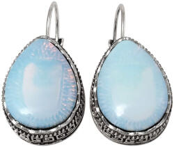  Cercei Opal oval, piatra protecției, formă oval cu tortiță argintie, 2 cm
