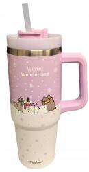 MPM Pusheen The Cat Thermo bögre szívószállal 900 ml Lila 636 (5903151078636)