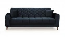  Canapea Melissa cu Lada Depozitare 3 locuri Tapiterie Catifea Negru (C3108-5359) Canapea