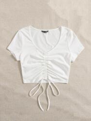 Shein CC51314 Shein Fehér Fodros Rövid Ujjú Felső (51) L