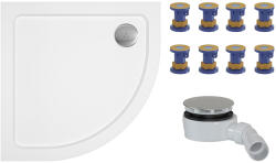 Cerano - Zuhanytálca szett Piato - öntött márvány - fehér fényes felület - 100x100 cm + lábak + zuhanytálca szifon - cerano - 88 864 Ft