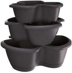 Prosperplast RESPANA TRIO kaspó gyógynövényekre antracit (DRET123S-S433) - multimaxshop