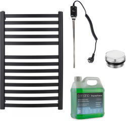 Cerano - Paolo fürdőszobai elektromos radiátor szett - 600W - matt fekete - 850x550 mm