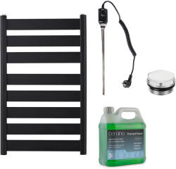 Cerano - Marco fürdőszobai elektromos radiátor szett - 600W - matt fekete - 920x550 mm