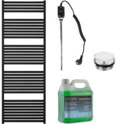 Cerano - Vincenzo fürdőszobai elektromos radiátor szett - 900W - matt fekete - 1690x600 mm