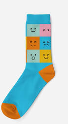 Global Licence Srl Női pamut zokni - türkizkék-narancssárga - kockás - 39-42 - Evidence