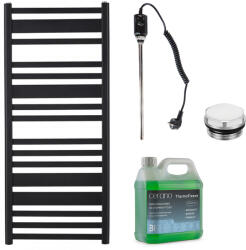 Cerano - Enrico fürdőszobai elektromos radiátor szett - 600W - matt fekete - 1210x550 mm