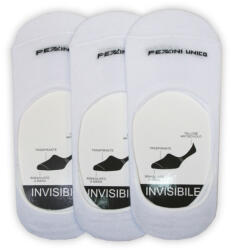 Global Licence Srl Pezzini unisex szilikonos titokzokni - 3 pár/csomag - pamut titokzokni - fehér - 43-46