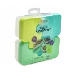 Melii Snack box Puzzle 850 ml - verde, lime, albastru (15100) Set pentru masa bebelusi