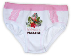 Global Licence Srl Pamut lányka bugyi - Pamutdzsörzé - flamingós - fehér-rózsaszín - 110