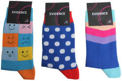 Global Licence Srl Női pamut zokni - 3 pár - kék - 39-42 - csíkos-pöttyös-kockás - Evidence