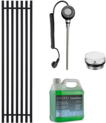 Cerano - Francesco fürdőszobai elektromos radiátor szett - WIFI - 900W - matt fekete - 1500x390 mm