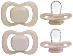 B. box Suzete din silicon 6m+, 2 buc - roz deschis/latte (300445)