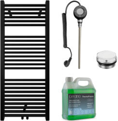 Cerano - Lincoln fürdőszobai elektromos radiátorszett - WIFI - 300W - matt fekete - 1200x500 mm (CER-680541)
