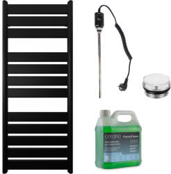 Cerano - Arturo fürdőszobai elektromos radiátor szett - 600W - matt fekete - 1200x500 mm