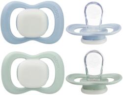 B. box Suzete din silicon 6m+, 2 buc - GLOW albastru deschis/gri verde (300808)