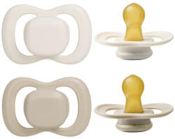 B. box Suzete din cauciuc natural 0-6m, 2 buc - vanilie/latte (300145)