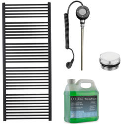 Cerano - Alberto fürdőszobai elektromos radiátor szett - WIFI - 900W - matt fekete - 1660x650 mm