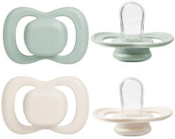 B. box Suzete din silicon 0-6m, 2 buc - gri-verde/vanilie (300310)