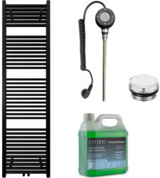 Cerano - Lincoln fürdőszobai elektromos radiátorszett - WIFI - 600W - matt fekete - 1800x500 mm (CER-680543)