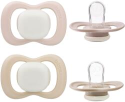 B. box Suzete din silicon 0-6m, 2 buc - GLOW roz deschis/latte (300711)